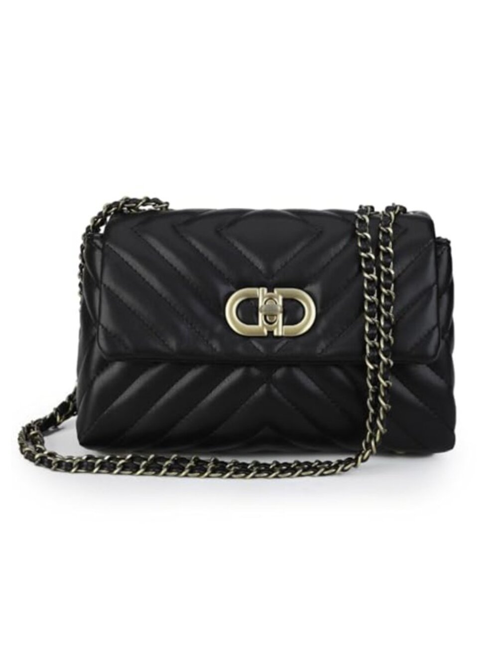 Quilted Vegan Leather Crossbody Purse Convertible Shoulder Bag